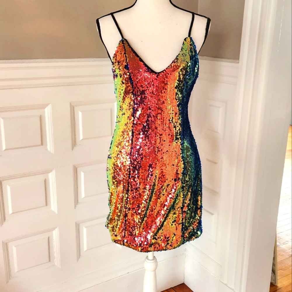Forever 21 color changing sequin dress size large